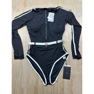 INDIA HICKS x SEA LEVEL Bound One Piece in Black Suit US 6 Long Sleeve Surf Swim